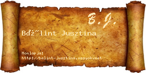 Bálint Jusztina névjegykártya