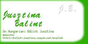 jusztina balint business card
