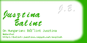 jusztina balint business card